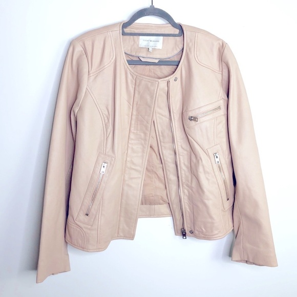 LUCKY brand pink leather Moto jacket - Picture 9 of 9